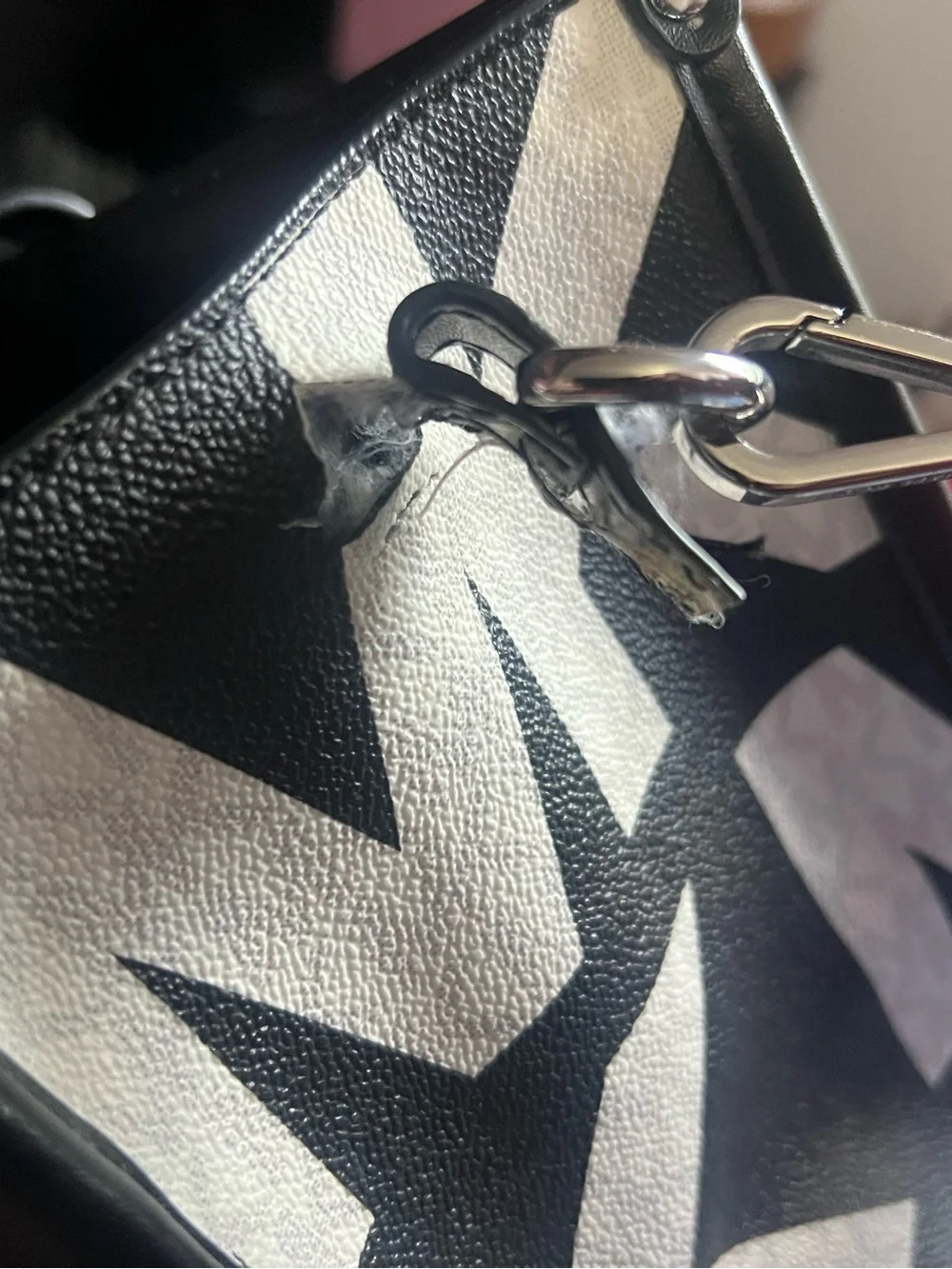 Michael Kors Black and White MK Logo Messenger Bag